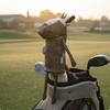 PU Leather Golf Wood Cover Guarding Cartoon Headcover Easy and Off Brown