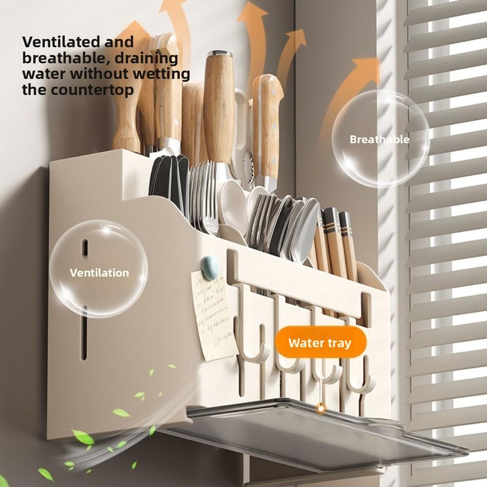 Multifunctional Kitchen Utensil Rack Wall-Mounted Draining Rack  Kitchen Accessories