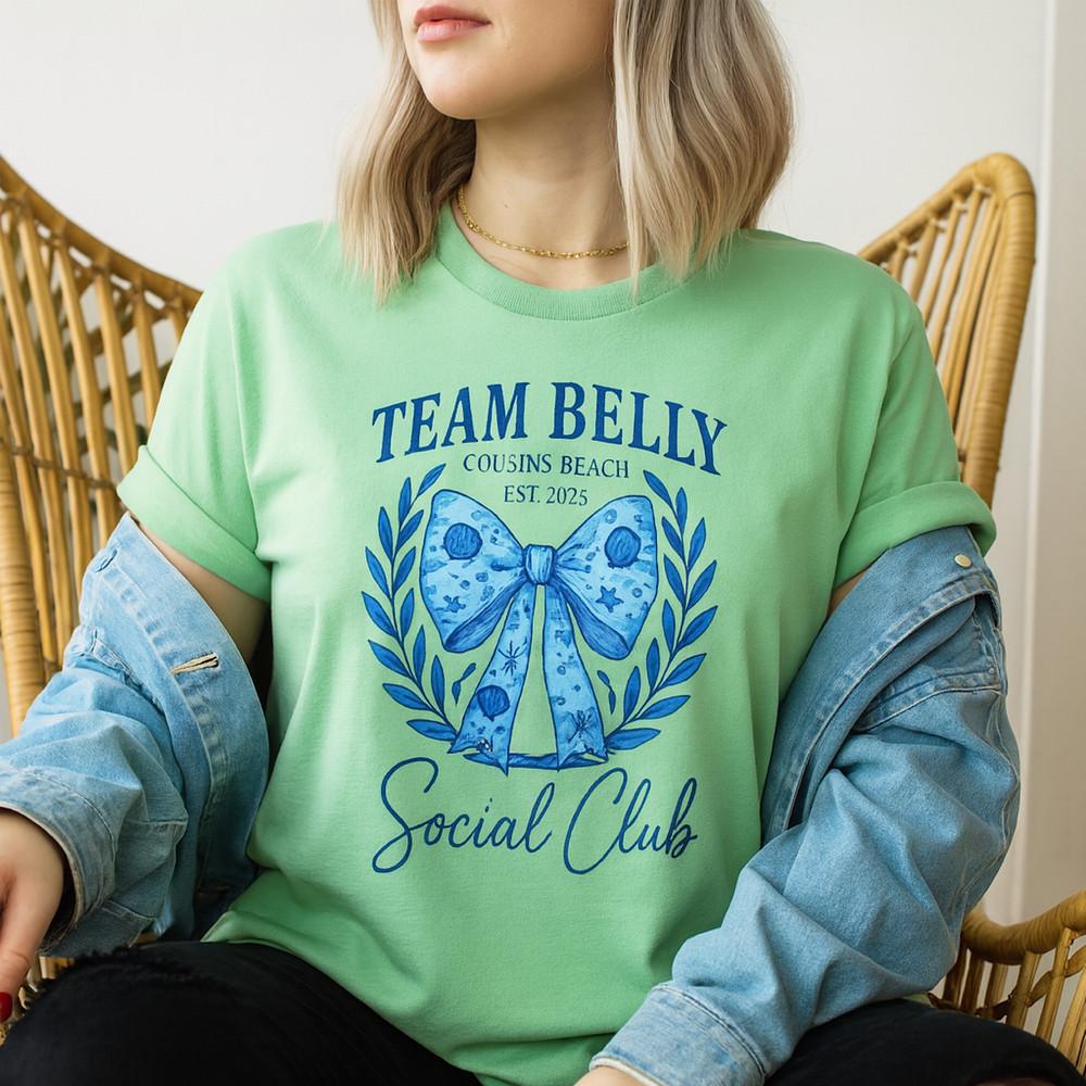 Team Belly Cousins Beach Social Club Shirt The Summer I Turned Pretty Fan Bow Unisex T-Shirt S