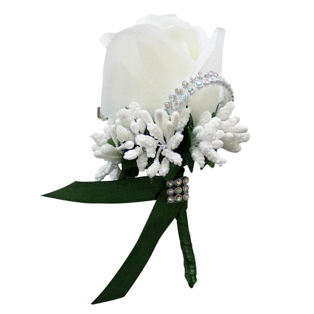 Rose Flower Brooch Pin Wedding Corsage Colors