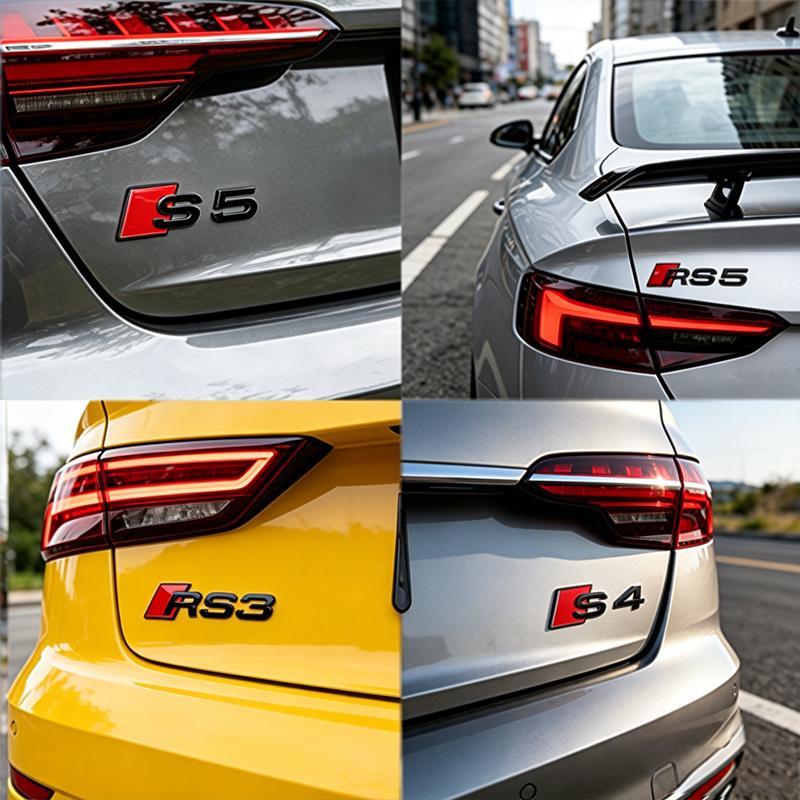 1Pc 3D ABS For Audi A3 A4 A5 A6 A7 Q2 Q3 Q5 Q7 Q8 S3 S4 S5 S6 RS3 RS4 RS5 RS6 Logo Decor Decal Car Body Rear Trunk Badge Sticker