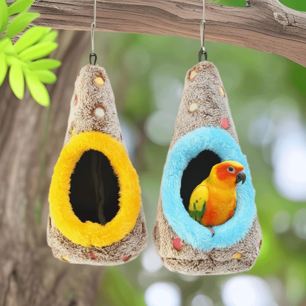 Cute Warm Egg-Shaped Bird Nest Fleece Thickened Bird Hammock Cozy Breathable Hanging Bird Nest For Bird Cage