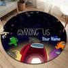 Among Us Custom Name Round Area Rug,Carpet Rug for Living Room Bedroom Sofa Playroom Decor,Non-slip Floor Mat
