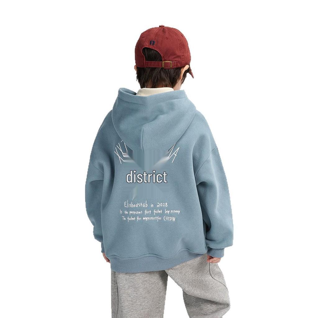Winter Boys' Fleece Hooded Sweatshirt for Kids - Thickened, One-Piece Design