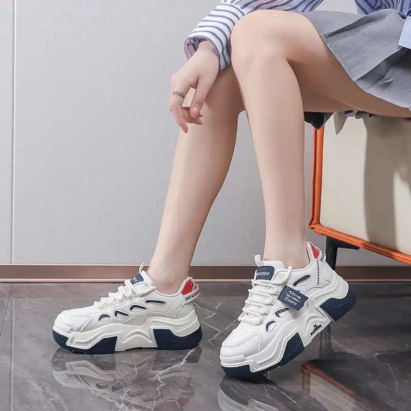 Platform Round Tip Women's Vulcanize Women's Sneakers 41 Size Shoes Transparent Sports Tenid Super Deals Luxury