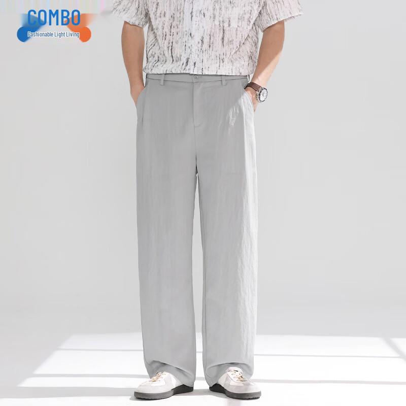 Kangbo Men s Premium Lyocell Blend Loose Straight Casual Trousers M