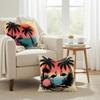 Tropical Palm Flamingo Cushion Cover Natural Linen Organic Fabric DoubleSided Printing Couch Pillow Covers Home Decor