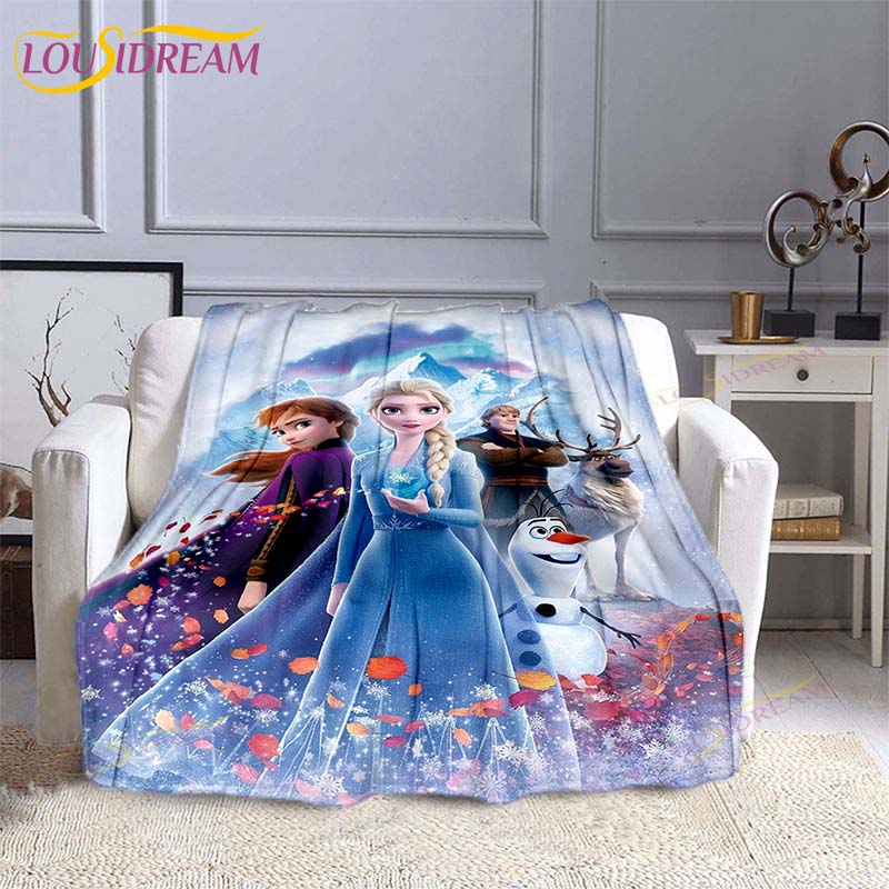 Gefrorene Mode-Decke Anime Flanell Bett-Überwurf Weiche 3D-bedruckte Cartoon-Decke Sofa Reise Camping Kinderdecke