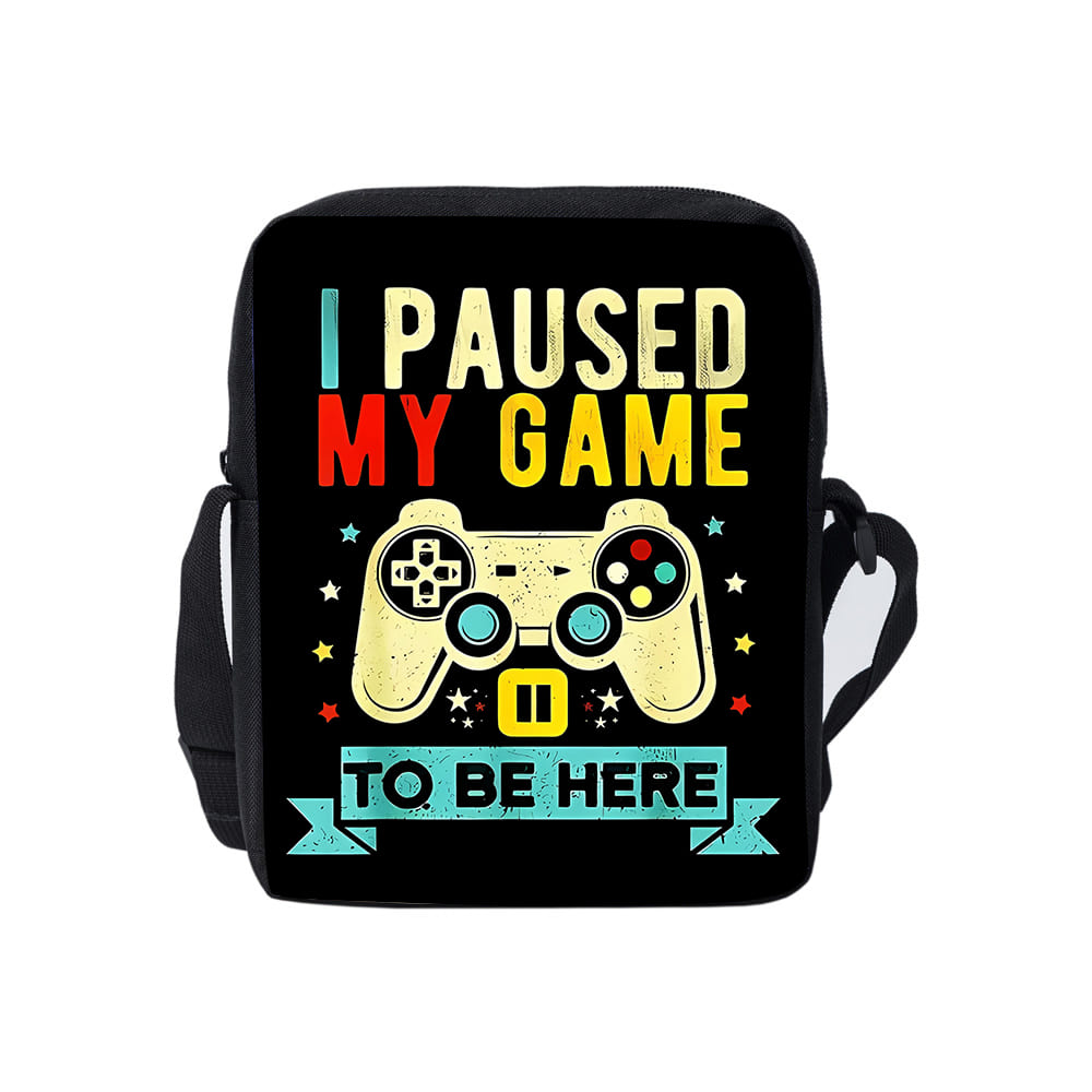 Borsa a Tracolla Singola Quotidiana con Design Gamepad per Bambino/Bambina Migliori Regali Borsa a Tracolla Casual Piatta 2D Cartoon
