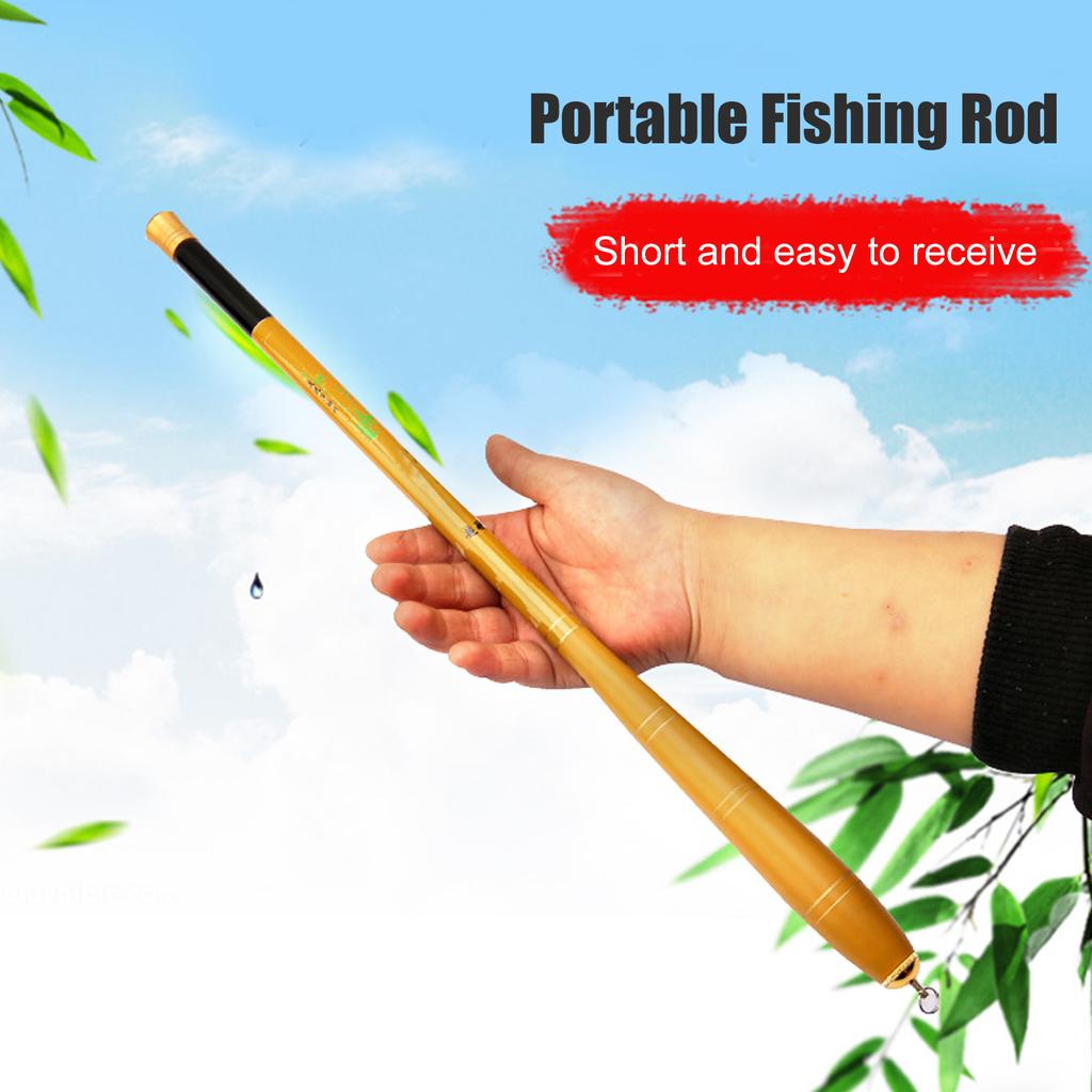 Fishing Rod Carbon UltraShort Portable Telescopic Travel Stream Pole(2.4 Meters )