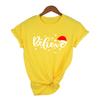 Believe Christmas Women Fashion Clothing Streetwear Faith T Shirt Harajuku Camisetas Mujer Female Short Sleeve