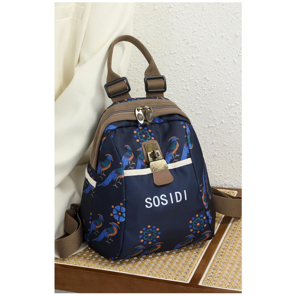 Trend Ethnic Style Printed Backpack New Casual Lightweight Multi-functional Travel Schoolbag