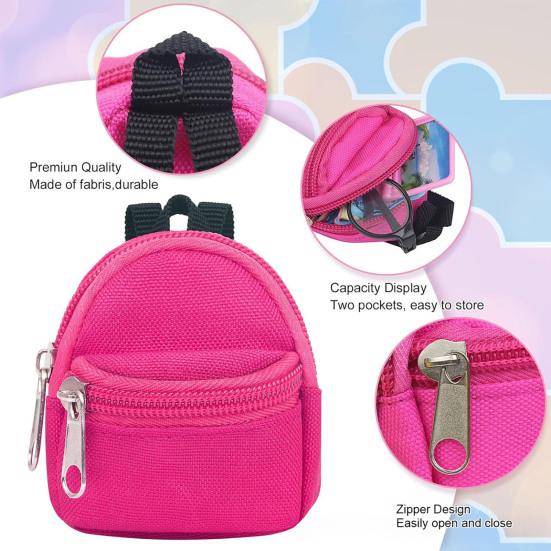 Mini Backpack Coin Purse, Scratch Resistant Zippered Compartment Keychain Bag, Waterproof Oxford Cloth Earphone Case