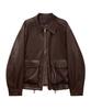 Ironyporno Whiteline 86-Iro086 [Renewal] Cruelty-Free Single Collared Leather Jacket Brown