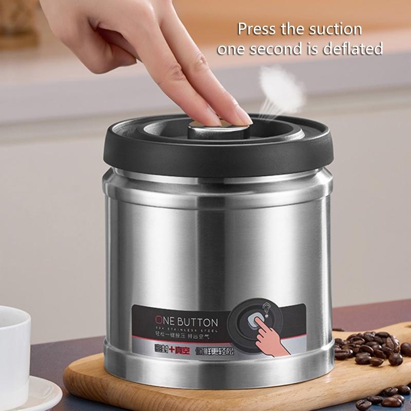 Stainless Steel Container Airtight Coffee Canister for The Kitchen Coffee Ground Grains Jar for Tea Coffee Sugar Storage
