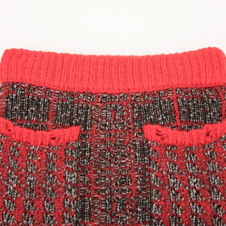 Pinko Color Block Plaid Pocket Design Bodycon Mini Casual Skirt Women Skirts Red 1G169P-Y776-ZR4