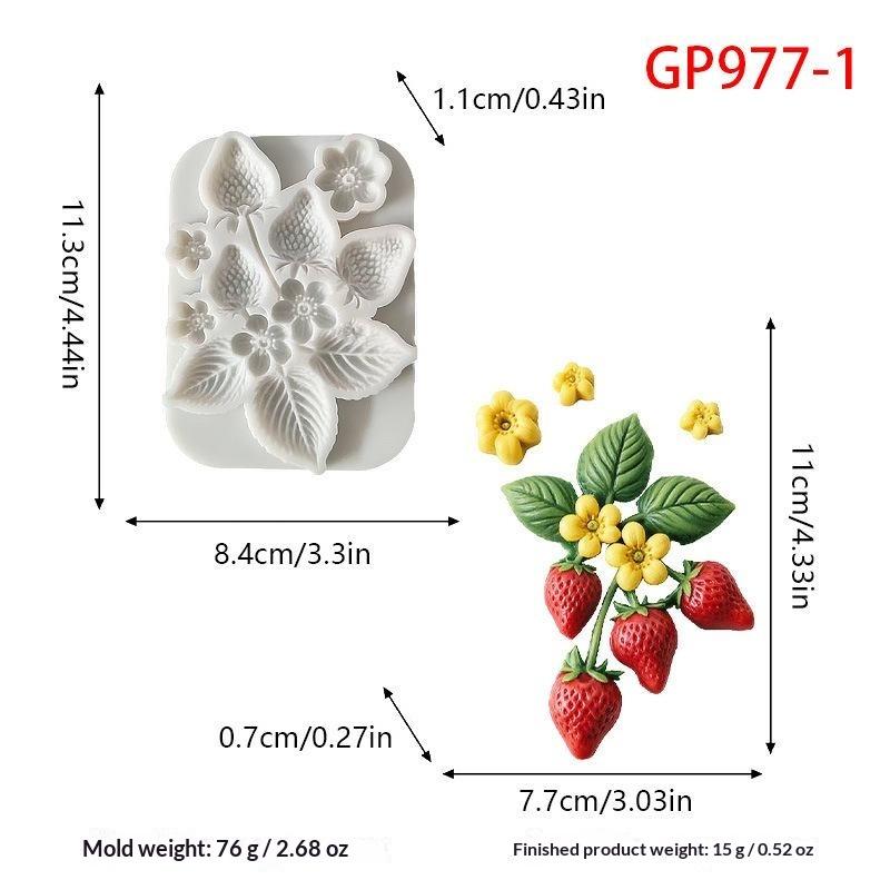 Strawberry Flower Silicone Sugarcraft Mold Resin Tools Cupcake Baking Mould Fondant Cake Decorating Tools