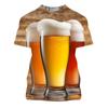 Pivo Digitálně Potištěné Tričko Pánské Dámské Trendy Tričko s Krátkým Rukávem