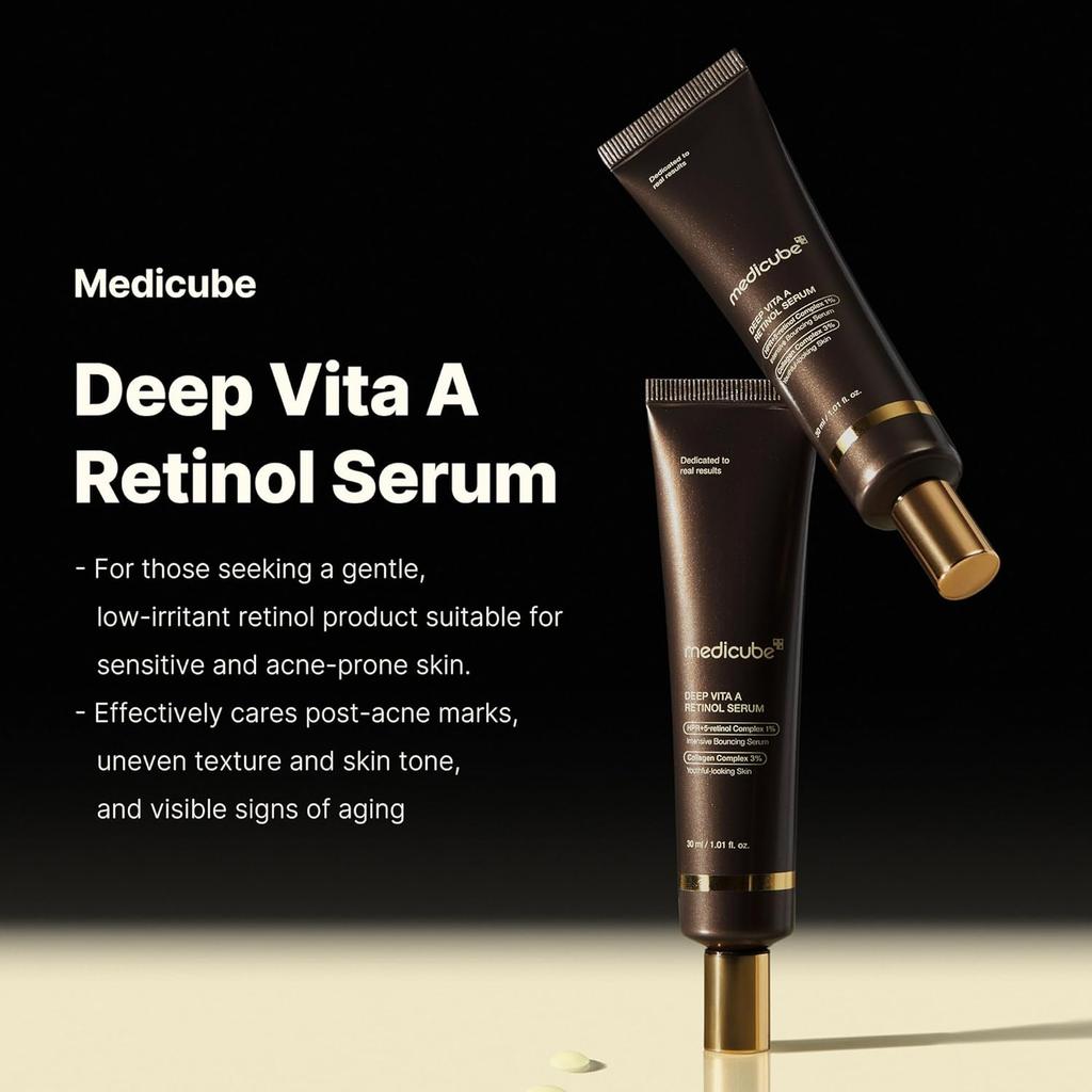Medicube Deep Reviving Bakuchiol Retinol Serum - Anti-Ageing Serum with Retinol & Bakuchiol for Fine Lines