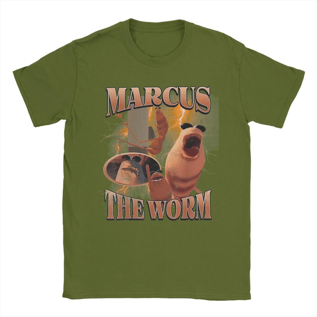 Marcus The Worm Funny Memes T Shirt for Men Cotton Crazy T-Shirt Round Neck Tee Shirt Short Sleeve Tops New Arrival