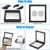 10 Pack  3D Floating Frame Display Stand, Transparent PE Floating Display Case, Jewelry Storage Box Suspension Frame
