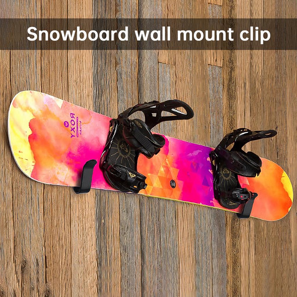 4 Ski-Snowboard-Wandhängeclips, Metall-Snowboard-Wandhängegestell mit Schrauben zur Präsentation, geeignet für Schlafzimmer, Garage, Innenlagerung