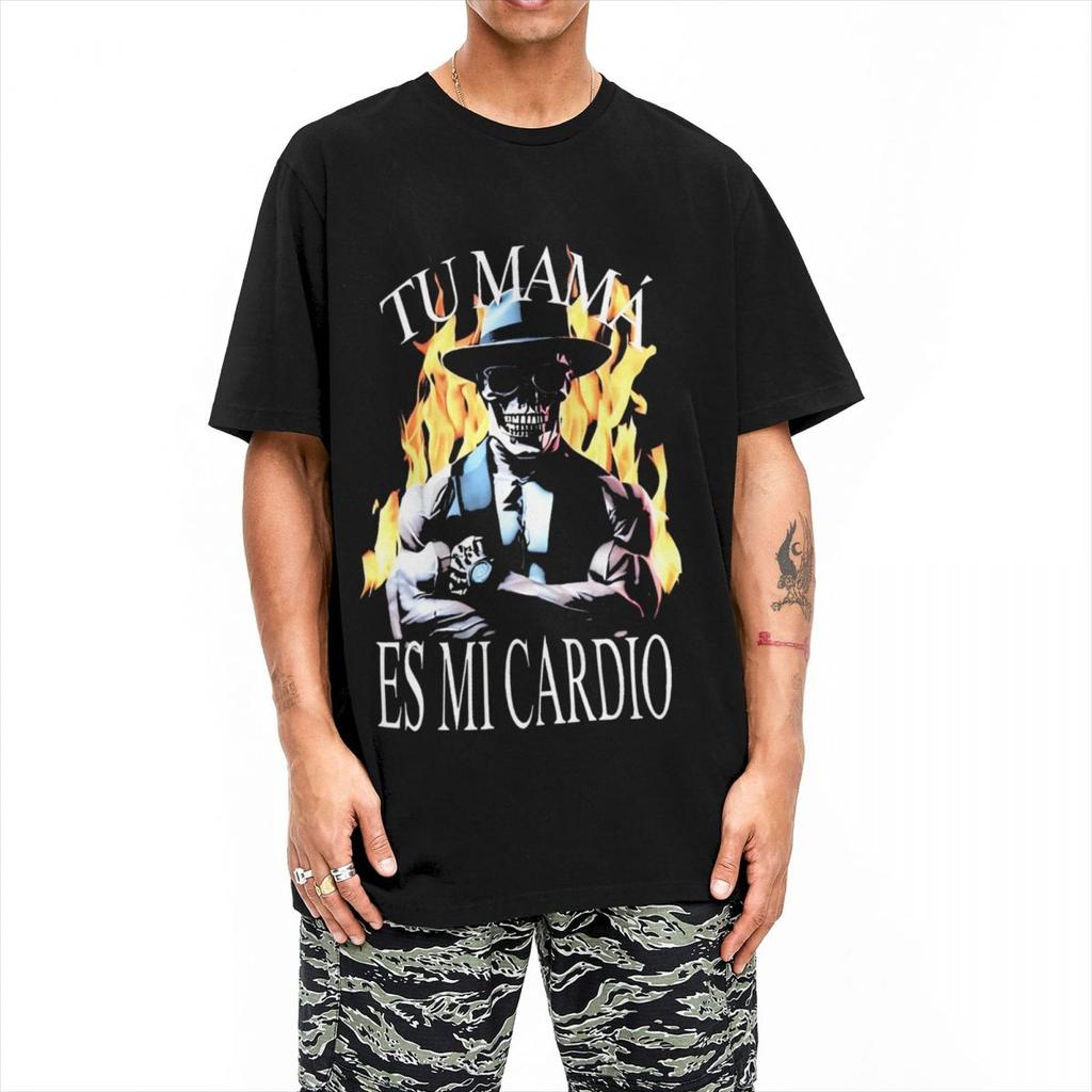 Calacas Chidas Gym T-Shirt TU MAMA ES MI CARDIO Trending T-Shirts Streetwear Tshirt Summer Cotton Comfortable Plus Size Tees