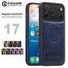 Luxury Magnetic Wireless Charging Leather Phone Case For Magsafe Case For iPhone 17 16 Pro Max 15 14 Plus Back Cover Holder Stand
