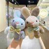 Cartoon Kawaii Colorful Rabbit Plush Doll Keychain Pendant Creative Ins Cute Soft Rabbit Plush Backpack Pendant Birthday Gift