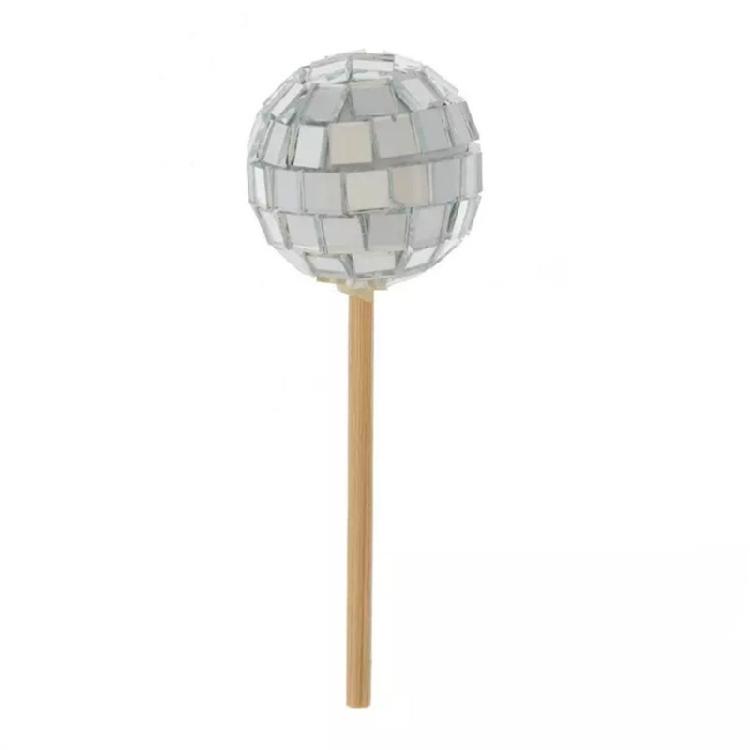 24pcs Cupcake Toppers for Party Decoration Stylish Reflective Sphere Cake Picks Accessories Cake Decorating Ornament