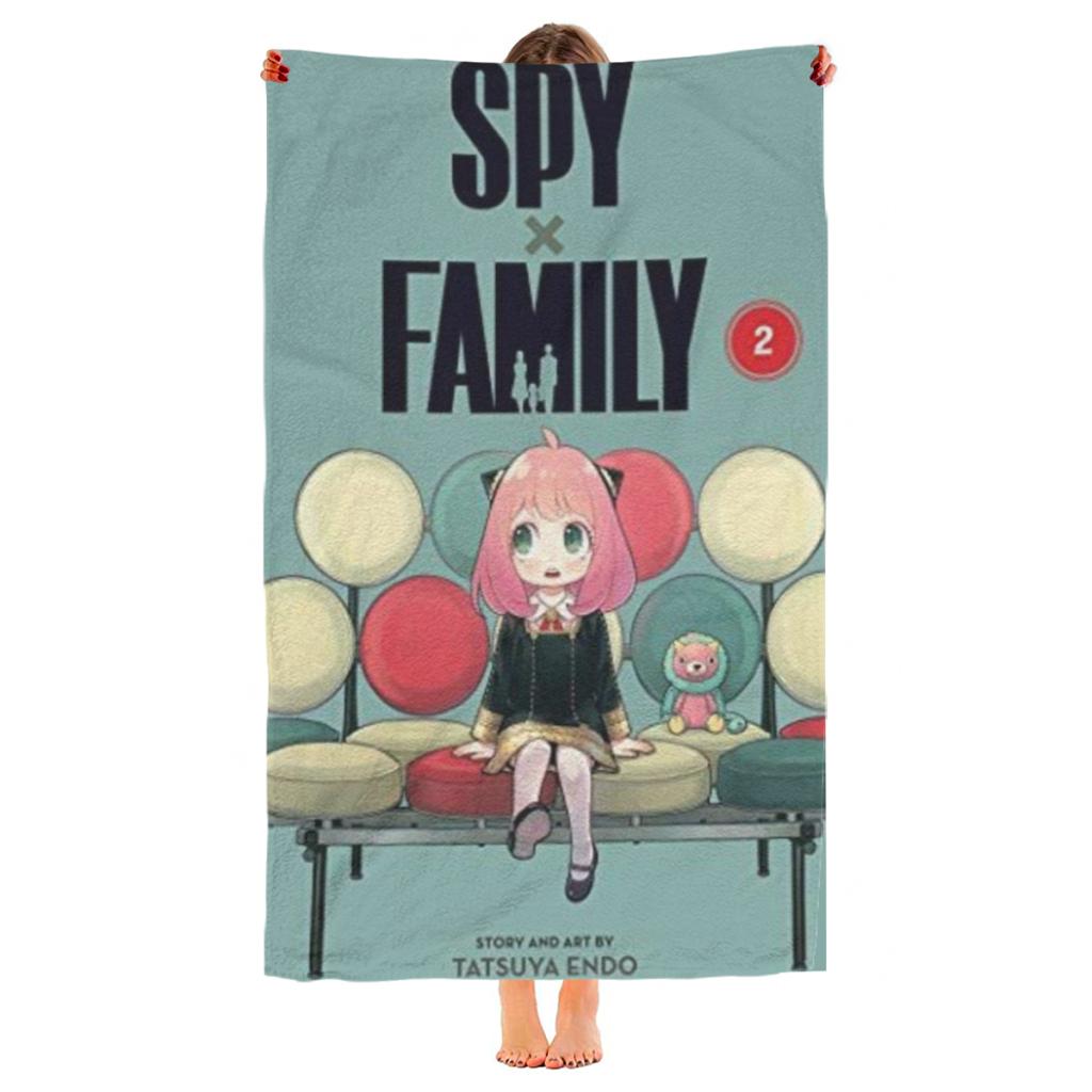 Spy X Family Anime Strandtuch Poncho Badetücher Überwürfe Schnelltrocknend Sandfrei Yoga Spa Fitnessstudio Pool