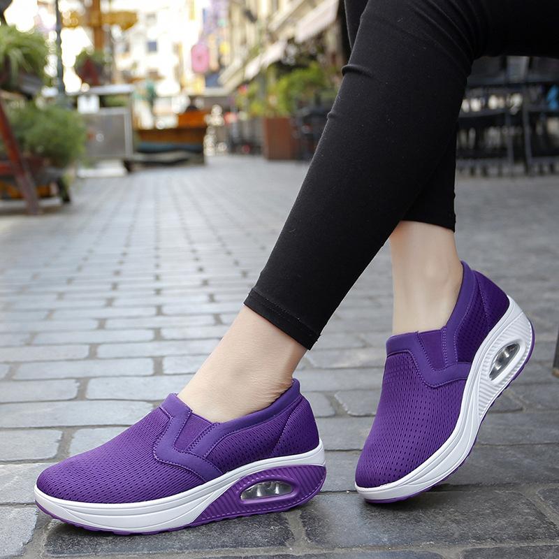 Nurse shoes raw mesh model gas solid color want thick-soled air cushion shaking casual foot sneakers