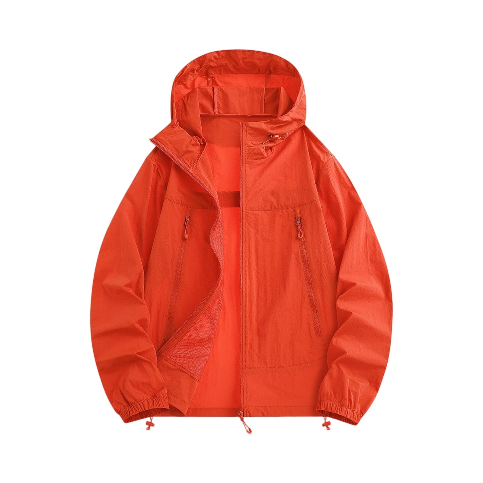 

Легкая куртка с капюшоном для пар, модная, солнцезащитная, на полной молнии, дышащая, удобная толстовка, верхняя одежда для спорта на открытом воздухе S киноварь