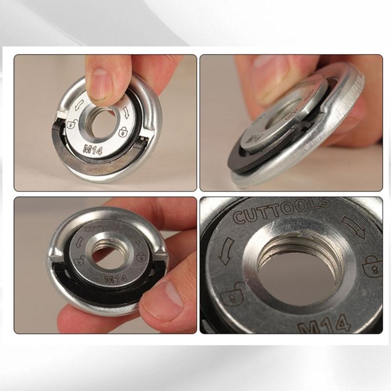 Universal Lightweight M14 Carbon Steel Quick Locking Nut For Angled Grinder Flange Portable Easy Tool Less Installation