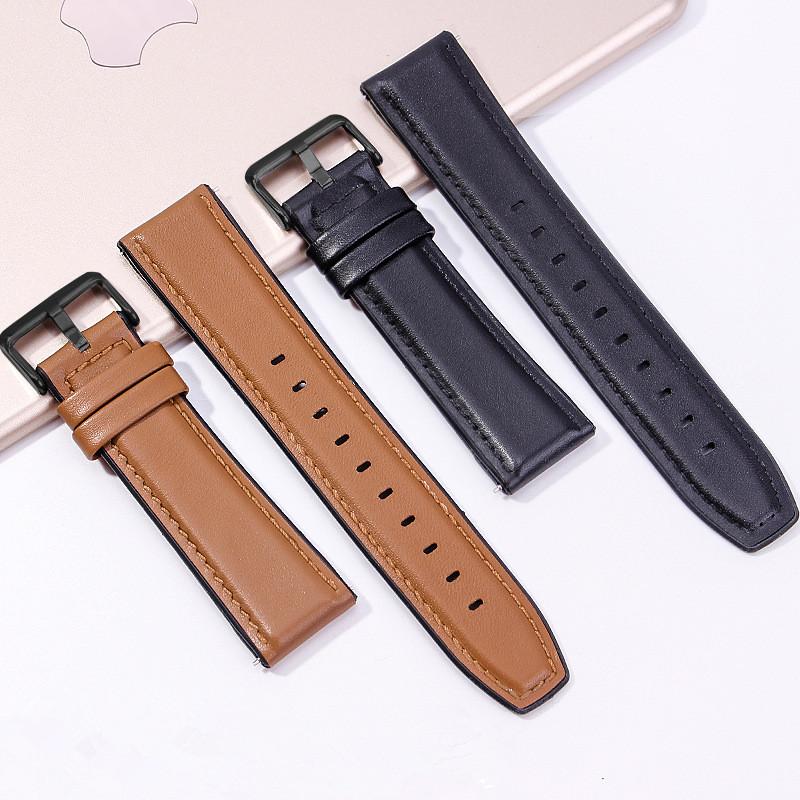 Silicone Leather Watchbands for Men Watch 22mm Genuine Leather Vintage Wrist Watch Band Strap Belt Samsung Galaxy Watch 46mm