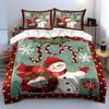 Snowman with Joy & Wreath Bedding Duvet Cover Set Duvet Cover Pillowcases  (1*Duvet Cover 2*Pillowcases, without duvet insert)