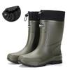 Vidurio blauzdos lietaus batai Vandeniui atsparūs PVC Guminiai Wellies Kvėpuojantis Tinklelio pamušalas Neslystantis padas Lauko Žvejybos Sodininkystės Darbo Lietaus batai