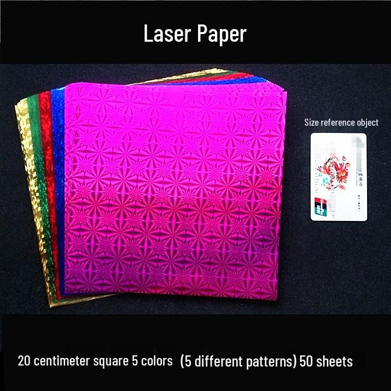 Pearlescent Laser Origami Paper - Shimmering Colors for Children's Crafts and Thousand Paper Cranes