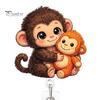Durable Badge Holder for Students Retractable Holder, Cute Monkey Pattern Print 360 Degree Rotating Work Clothing Clip, Acrylic Telescopic Easy-pull