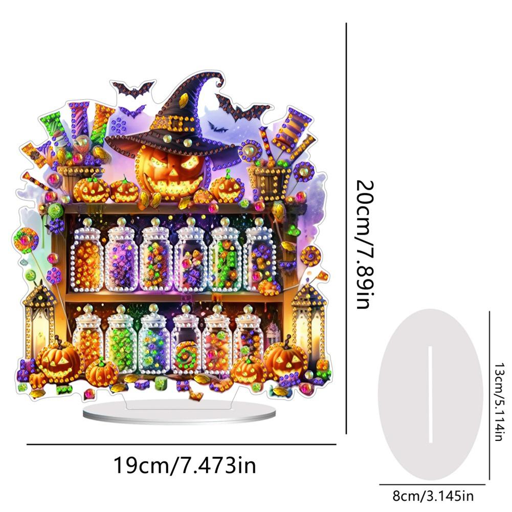 Acrylic Halloween Theme Diamond Painting Tabletop Ornaments Kit Table Top Diamond Painting Ornament Kits Home Bedroom Decoration