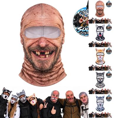 Scaldacollo Sci 3D Stampato Divertente da Uomo con Cappello per Sport Invernali all'Aperto