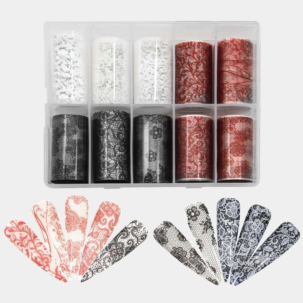 Laser Nail Stickers Black White Nail Decals Professional Nail Foils  Nail Decoration