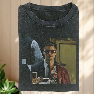 T-shirt Fight Club, T-shirt Tyler Durden, Maglietta Brad Pitt, Grafica Film