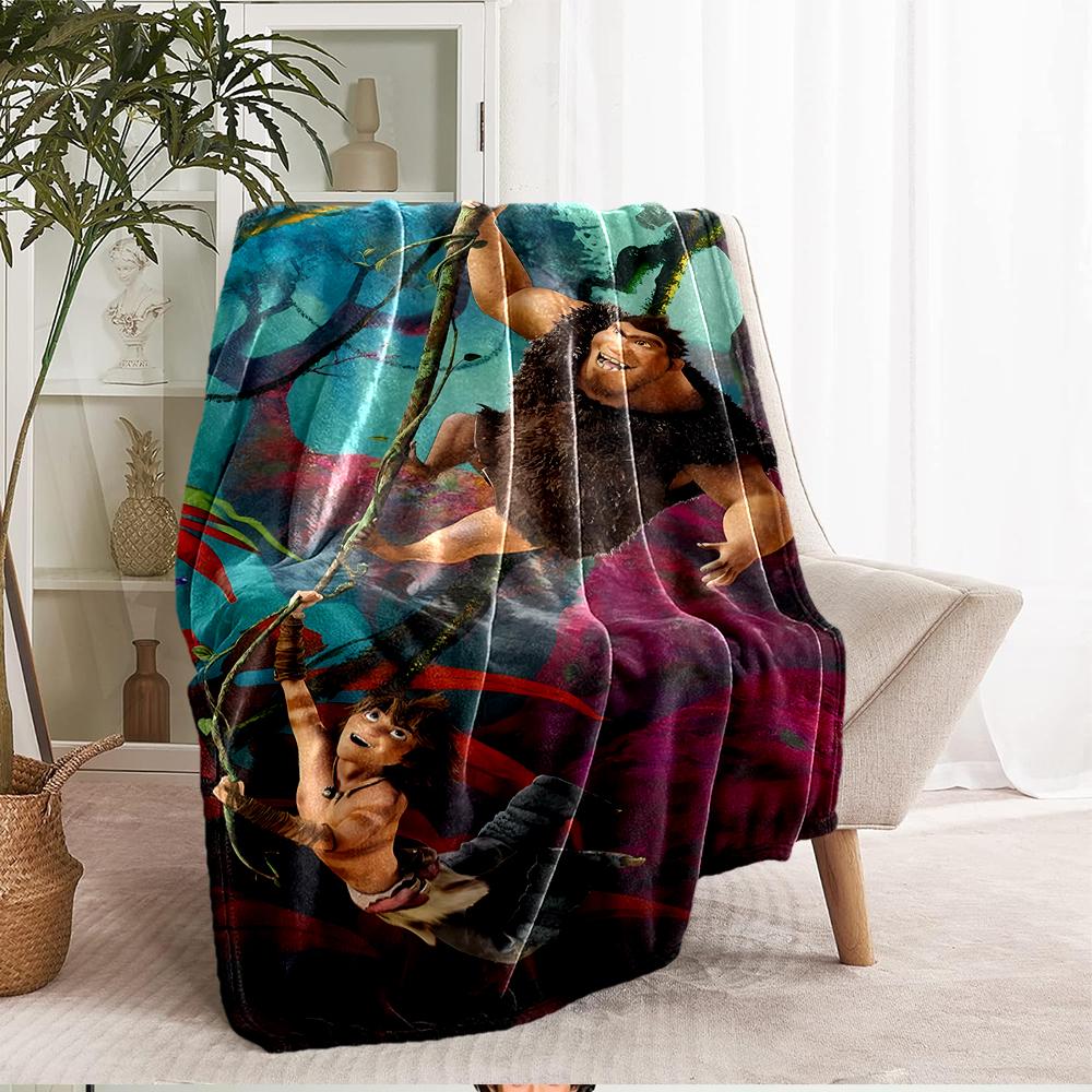 The Croods Theme Printed Blanket - Perfect for Couch, Bed, Travel & Outdoor Use | Machine Washable, Cozy & Durable.