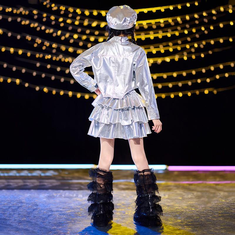 Girls Hip Hop Dance Set Shiny Performance Costume Kids Jazz Stage Show