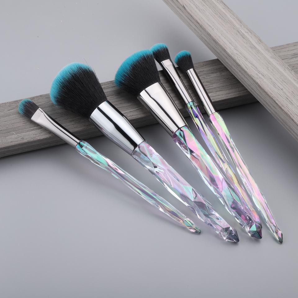 5Pcs Crystal Style Makeup Brushes Set Powder Foundation Eye Blush Cosmetic Makeup Brush Kit Tools