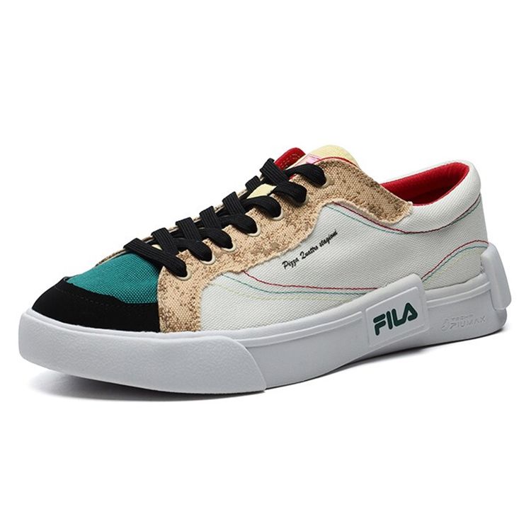 Fila Fusion Italian Pizza Low-Top Skate Shoes Women Sneakers White Yellow T12W125110FSO