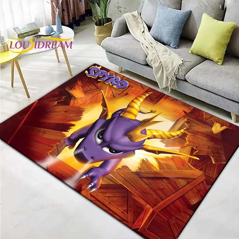 3D Klasické Hry S-Spyro Drak Tištěné Koberce Obývací Pokoj Protiskluzový Plošný Koberec Dětský Pokoj Rohožky Jóga Podložka Velký Koberec Dekor