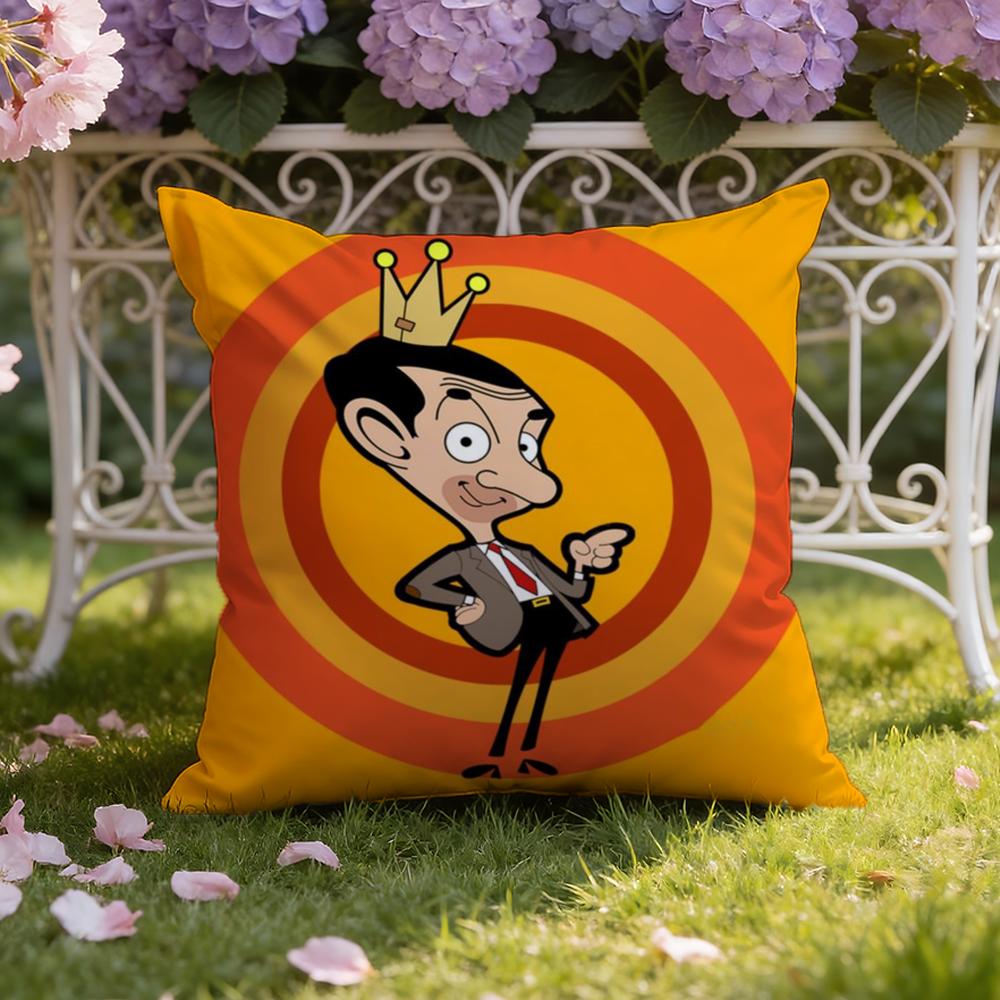 Mr. B-Bean Cartoon Cushion Cover Home & Car Dual-Scene Pillow Cover: Reversible For Premium Comfort