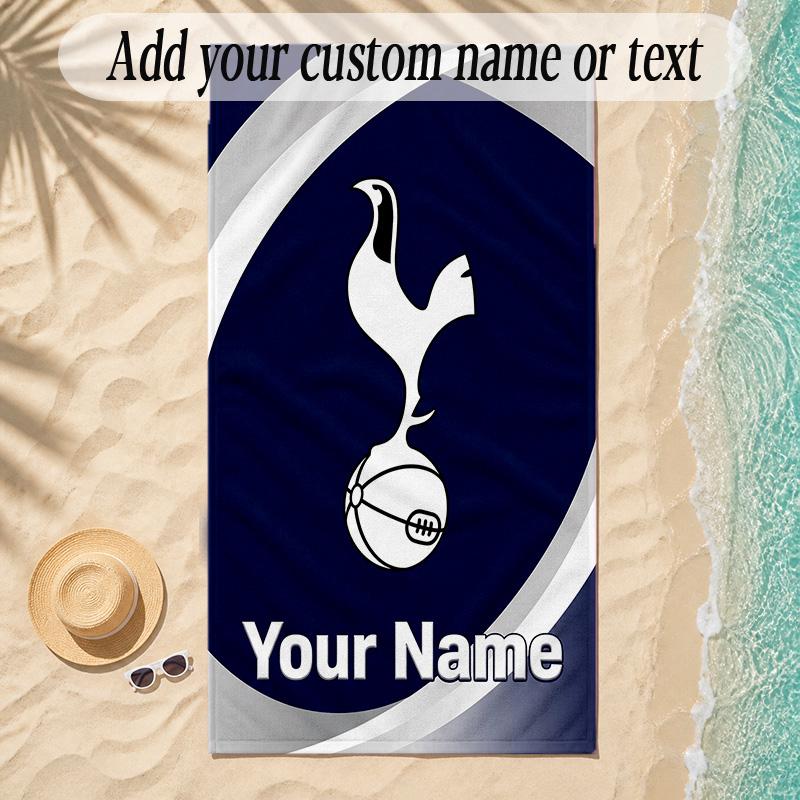 Beach TowelTottenham Hotspur FC Custom Name Text Personalized Soft Towel for Beach Pool Indoor Home Decor Gift